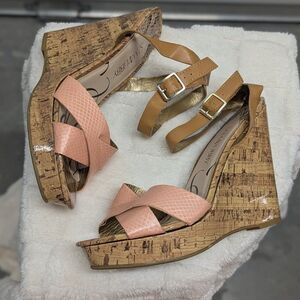 Sam & Libby Size 9.5 Strappy Wedge Sandals